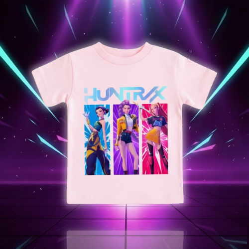 2025 Hot Movie Soft Cotton Baby Girls T Shirt Children's Clothing KPop Demon Hunters Fans Gifts Kids Clothes Fashion Casual Tops (Copie)