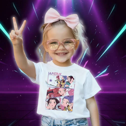 T-shirt Blanc KPop Demon Hunters pour Enfant