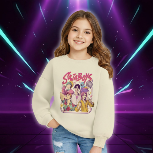 Sweat KPop Blanc Saja Boys pour Enfant