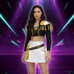 Anime Kid's Kpop Demon Hunter Cosplay Rumi Zoey Mira Costume Girls Black Golden Stage Performance Clothes Halloween Costume