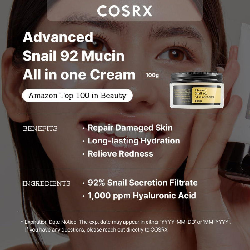 [COSRX] Crème hydratante Advanced Snail 92 tout en un