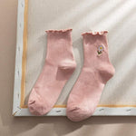 Chaussette Coreenne Fleurie