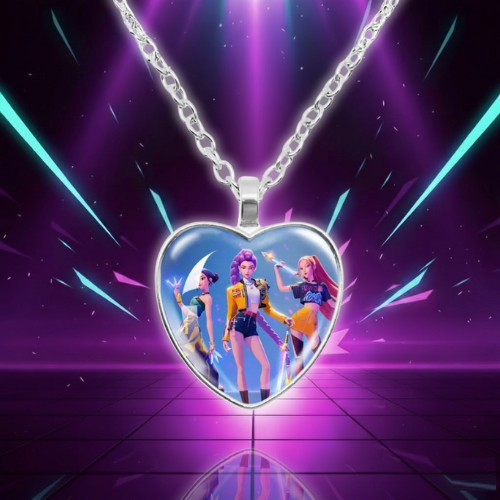 Collier KPop Demon Hunters Pendentif Coeur