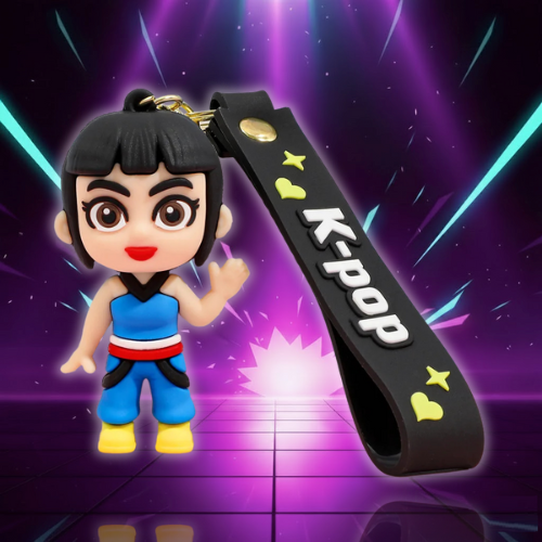 Creative Kpop Demon Hunters Little Tiger Keychain Pendant Cartoon Anime Monster Hunt Girl Key Ring Bag Hanging Decoration Gift