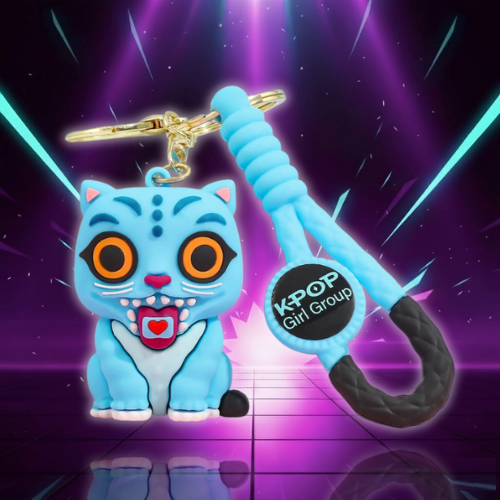 Creative Kpop Demon Hunters Little Tiger Keychain Pendant Cartoon Anime Monster Hunt Girl Key Ring Bag Hanging Decoration Gift