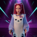 Demon Hunter of KPop Mira Cosplay Purple Sleepdress Headwear White Bear Pajama Women Sleepwear Halloween Carnival Party Outfits