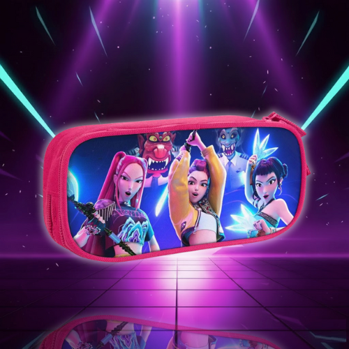 Fun Huntrix Zoey Rumi Mira Pencil Case KPop Demon Hunters Pencilcases Pen Kids Big Capacity Bags Students School Gift Stationery