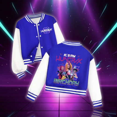 Huntrix Rumi Girls Kpop Demon Hunters Costume Zoey Mira Print Baseball Uniform Autumn Long Sleeve Jacket Coat Fans Gift for Kids (Copie)