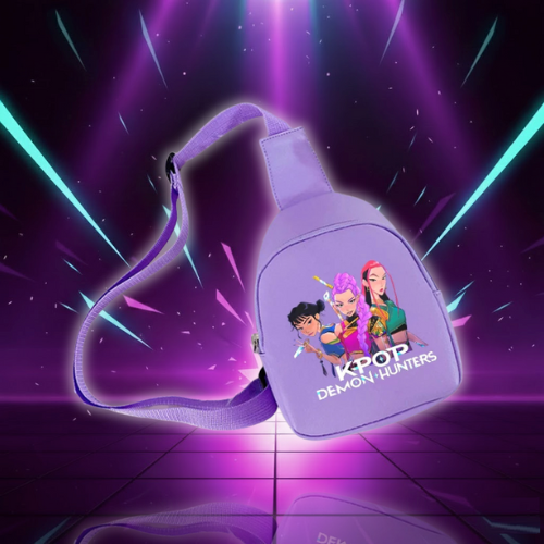 K-pop Demon Hunters Kawaii Chest Pack for Boys Girls Anime Cartoon Fashion Shoulder Bag Students Portable Crossbody Pouch Gifts