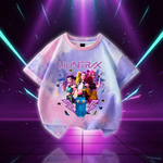 K-pop Demon Hunters Tie-dye T-shirts for Girls Anime Cartoon Fashion Short Sleeved Shirt Children Summer Sweet T-shirt Gifts