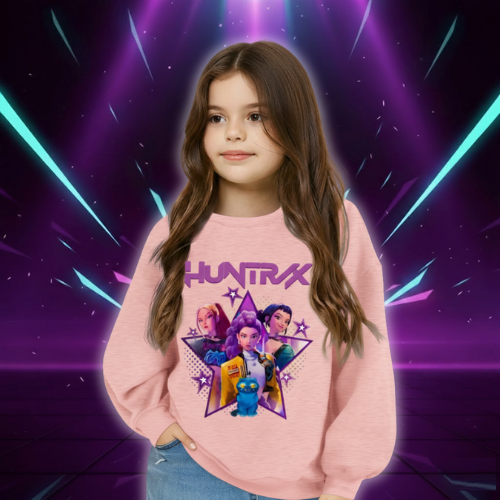 KPop Demon Hunters Huntrix Sweatshirts Kids Clothes Long Sleeve Autumn Pullover Boys Girls Hoodies Children Casual O-Neck Tops