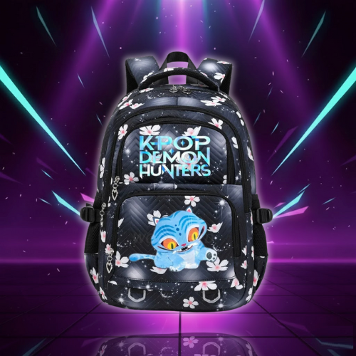 Kpop Demon Hunters Backpack Cartoon Rumi Mira Zoey HUNTR/X Saja Boys Print Schoolbag Large Capacity Student School Bas for Girls (Copie)