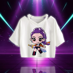 Kpop Demon Hunters Girls O-Neck Casual Women Summer Shirts Crop T-shirt (Copie)