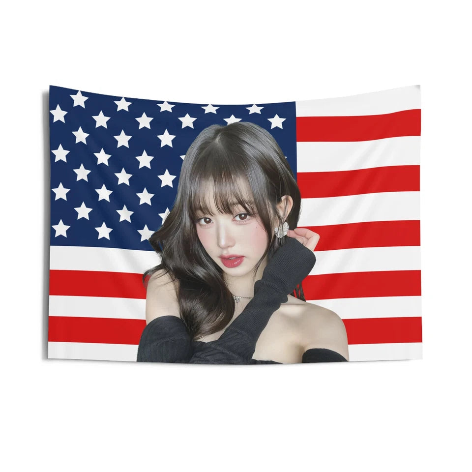 Poster Drapeau Américain KPOP - Groupe IVE