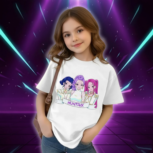 T-shirt Blanc KPop Demon Hunters Huntrix Enfant