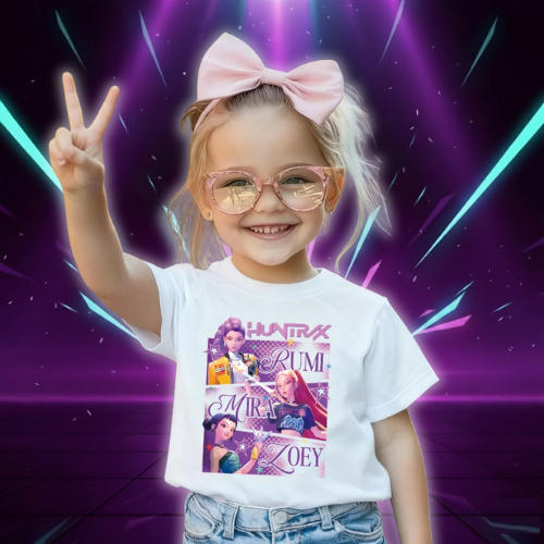 T-shirt Blanc KPop Demon Hunters pour Enfant