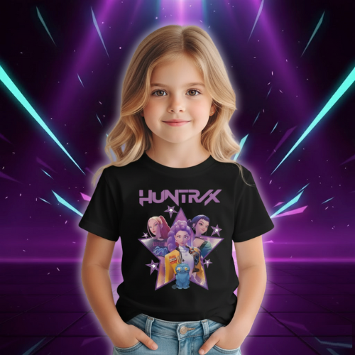 T-shirt Noir Demon Hunters Huntrix pour Enfant