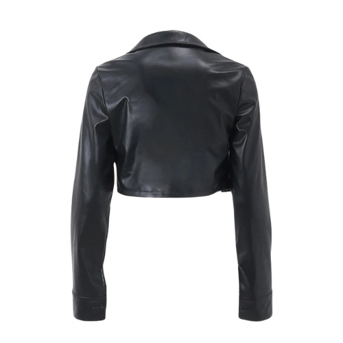 Veste Crop Simili Cuir San - Groupe ATEEZ