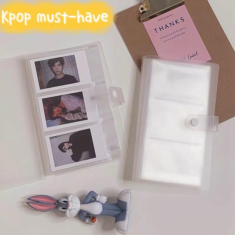 A6 Clear Binder Kpop Photocard Strorage Bag PP Matte Business Card Holder Cards Clip Ticket Sticker Collect Book Stationary