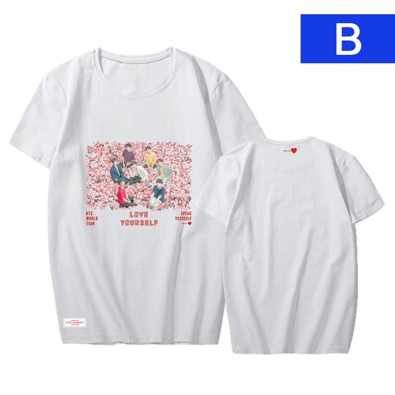 Bangtan Boys World Tour Love Yourself Speak Yourself O-Neck Short Sleeve T Shirt Kpop Unisex Loose Top Tees PT1129