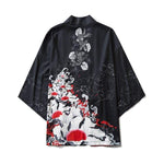 Kimono Streetwear Red Flowers