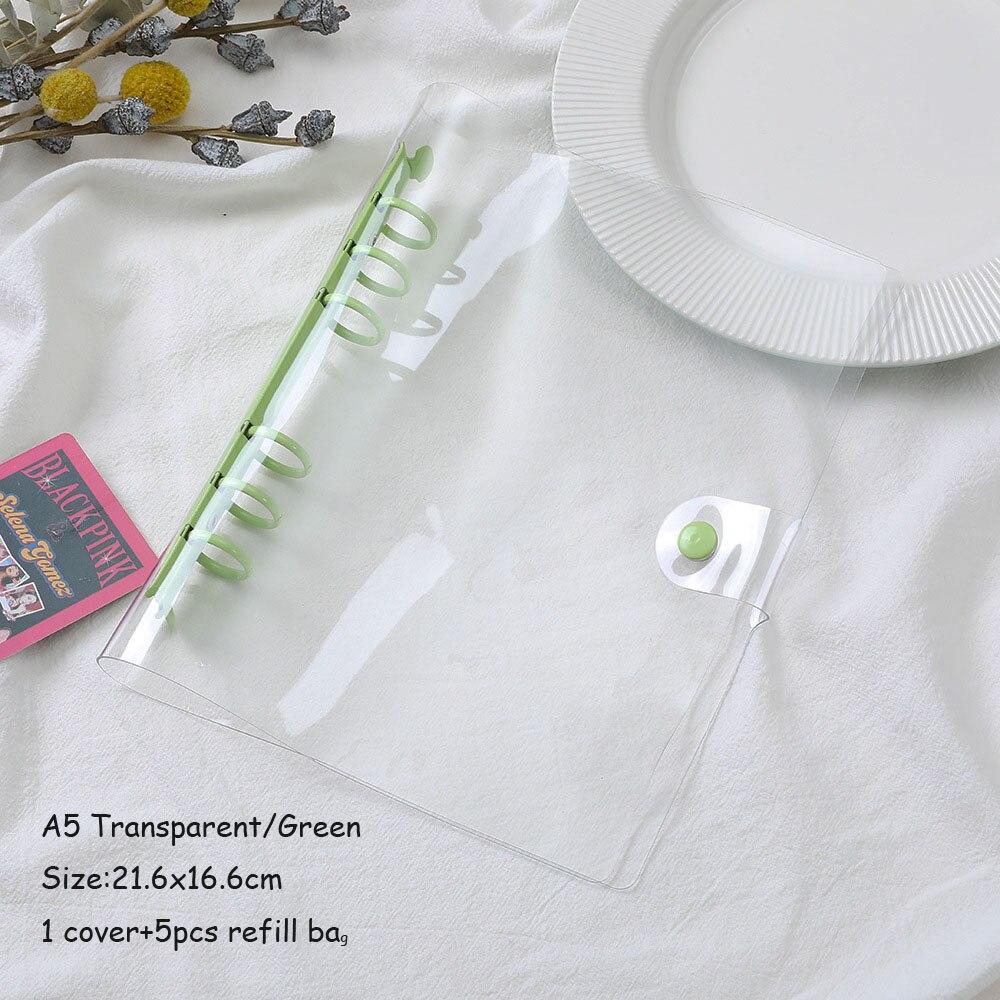 SKYSONIC 3 5 Inch Macaroon Binder Postcards Organizer PVC Photo Album Sticker Cards Storage Holder Loose Leaf bts De Photos