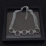 Stainless Steel Chains Necklace Five Korea Boys Girls Guys Punk Rock Choker Hip Hop Rap Titanium Steel Necklaces Unisex