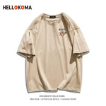 Vintage Japan Kanji Cartoon Fun Graphic T Shirts Kawaii Clothes Streetwear Oversized Khaki Tops 2022 Summer Large 2XL Harajuku